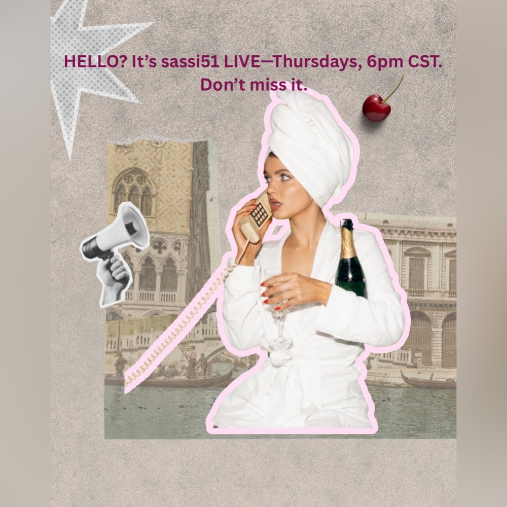 🩷 Sassi51’s LIVE SHOW THURSDAY @6pm CST! LIKE the flyer to be notified!🩷